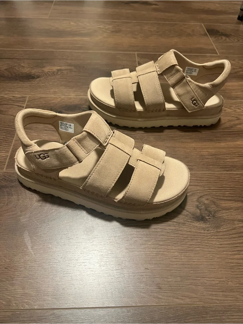 UGG Goldenstrap Platform in Tan Sandals